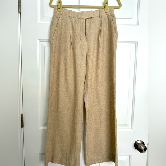 Abecrombie & Fitch Linen- Blend Tailor Ultra Wide Leg Pants - Picture 4 of 4